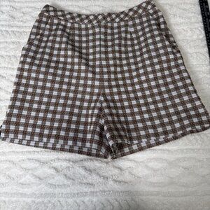 Vintage 1950’s 1960’s Women’s Med Bermuda Gingham High Waisted Polyester Mod